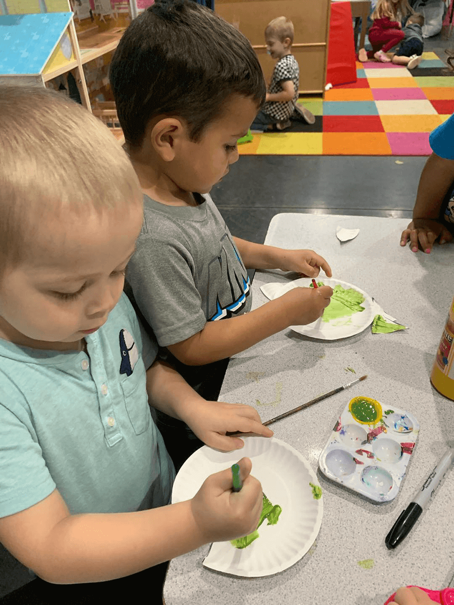 Kids painting at Bloom
